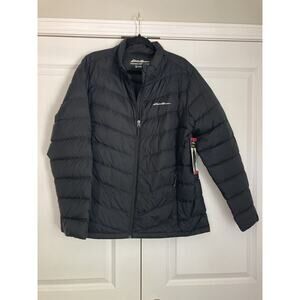 Eddie Bauer Womens Down Packable Lightweight Black Jacket Puffer Coat EB650 XL